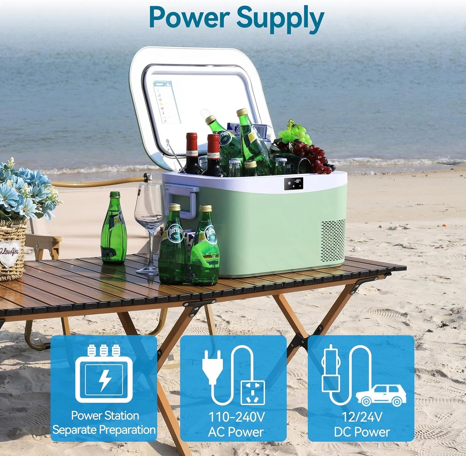 Car Fridge Portable 12 Volt Refrigerator 23 Quart (22 Liter) Freezer Compressor Cooler 12V/24V DC