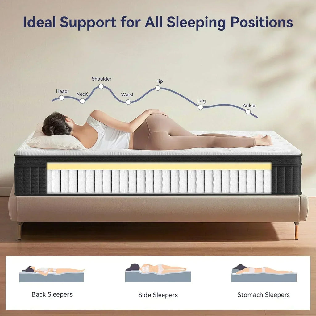 Queen Mattress 12-inch Queen Hybrid Mattress