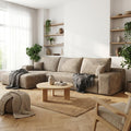 135 Oversized Compressed Sectional Sofa - 33D High-Density Foam Cloud Couch with Deep Seat - Minimalist 3-Piece Corduroy Upholstered Boneless Modular Lounge Couch | Breathable material, Full Foam, Anti-slip