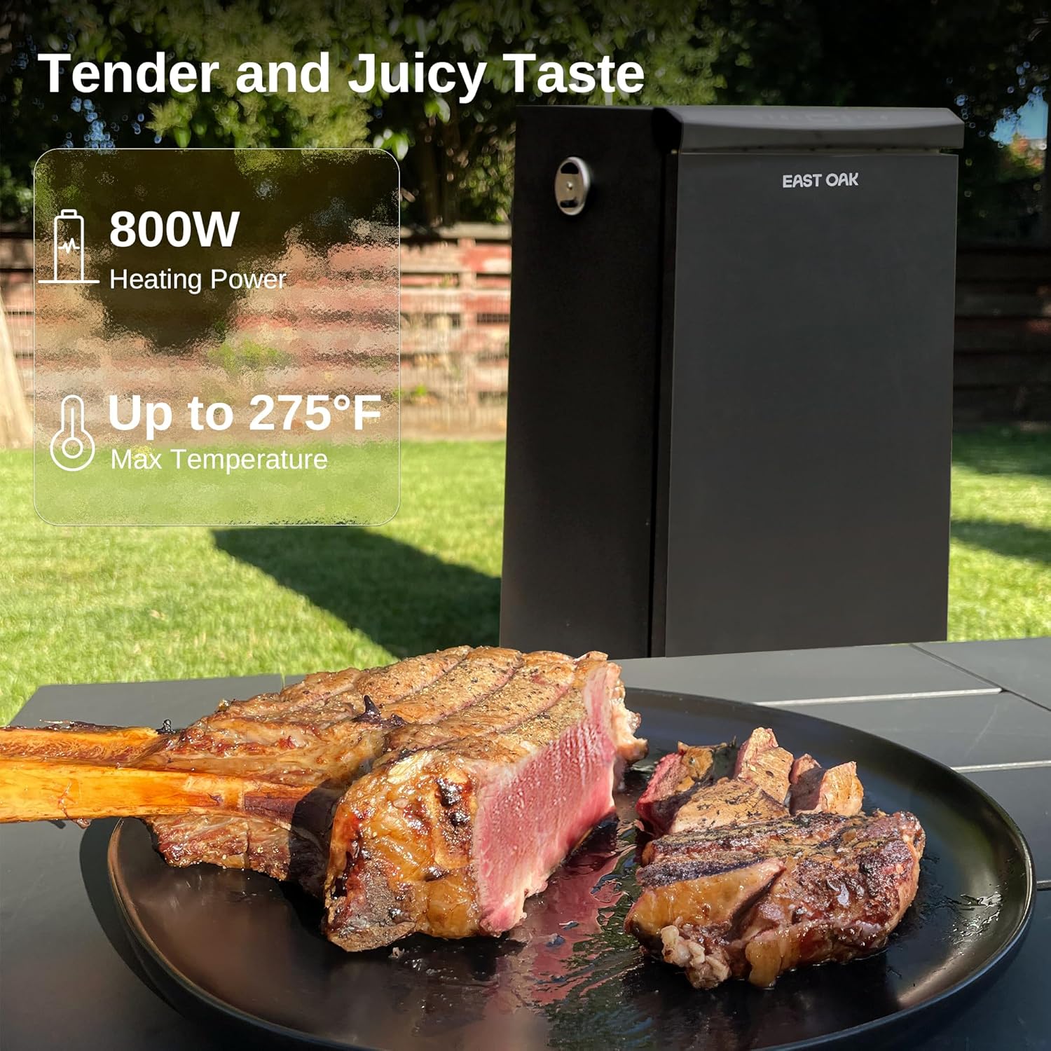 EAST OAK 30 Outdoor Electric Smoker Built-in meat probe smokes up to 6 times longer