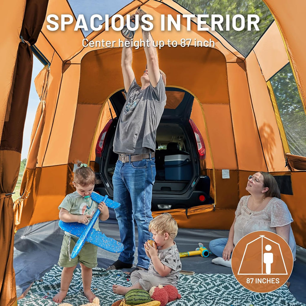 TIMBER RIDGE 5-9 Person SUV Tent with Screen Porch and Awning for Family Camping Weather Resistant