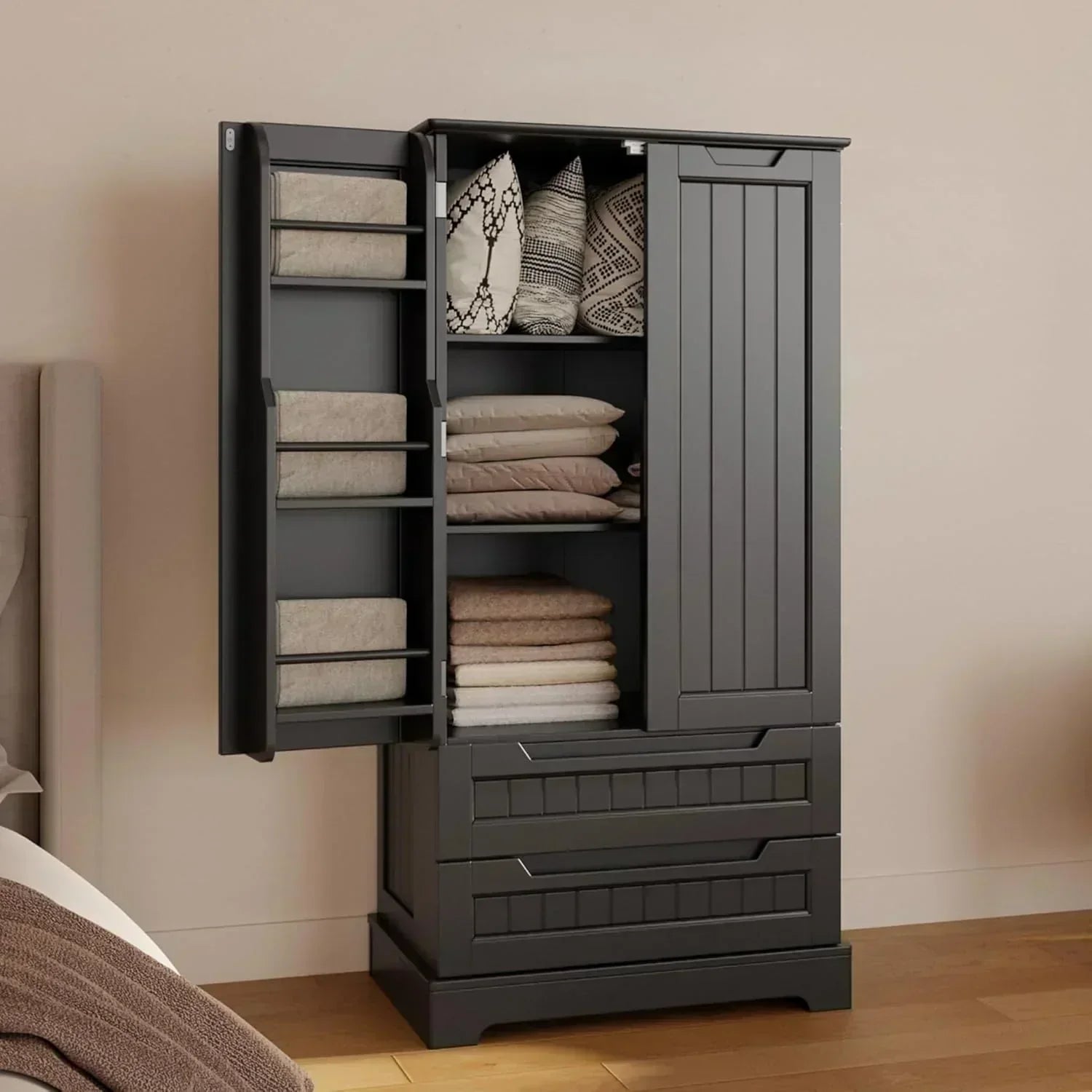 Gizoon Kitchen Pantry Cabinet with Drawers Freestanding Bathroom Storage Cabinet with Doors
