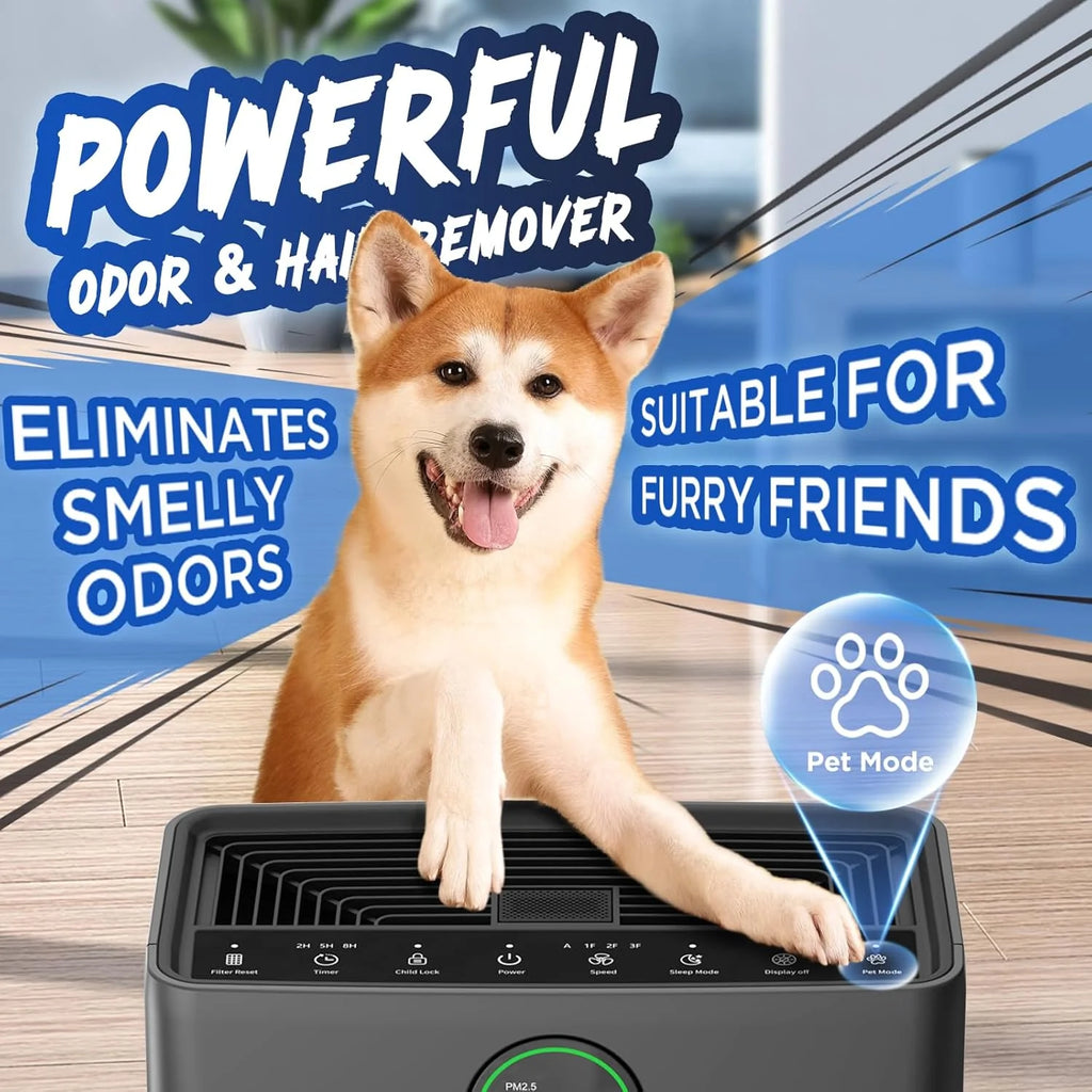 Air Purifiers for Home Large Room up to 2200sq.ft, MOOKA Air purifier for Home Pets with Washable Filter