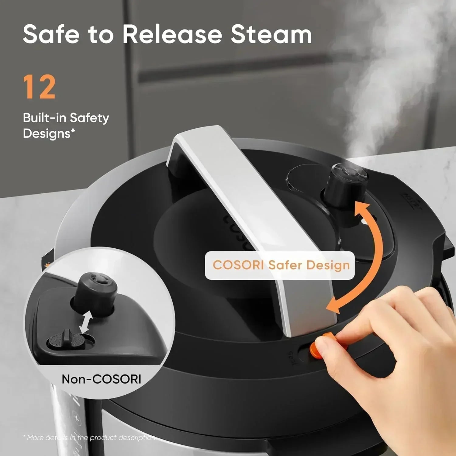 COSORI 6-Quart Stainless Steel Pressure Cooker Multi-Function Cooker with Ceramic Inner Pot