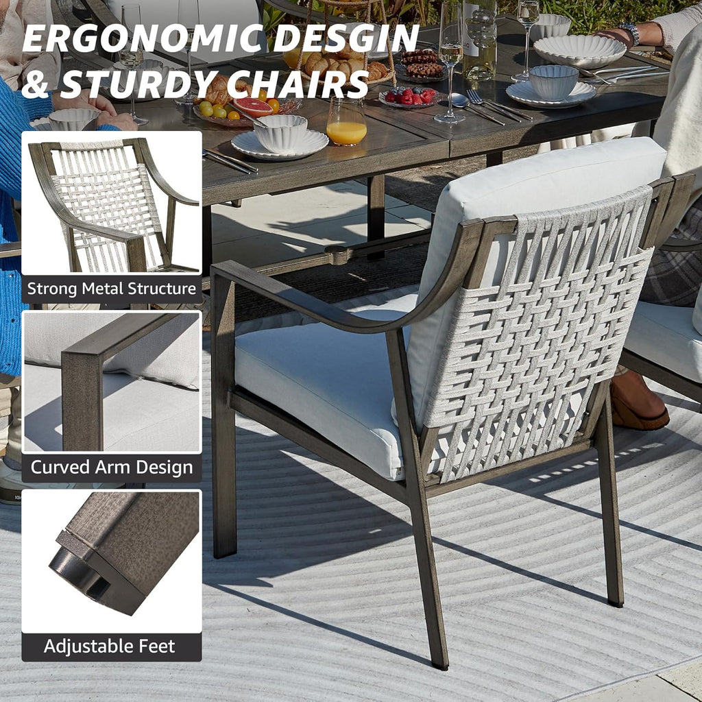 NATURAL EXPRESSIONS 5-Piece Outdoor Patio Dining Set 4pcs Patio Swivel Rocking Chairs