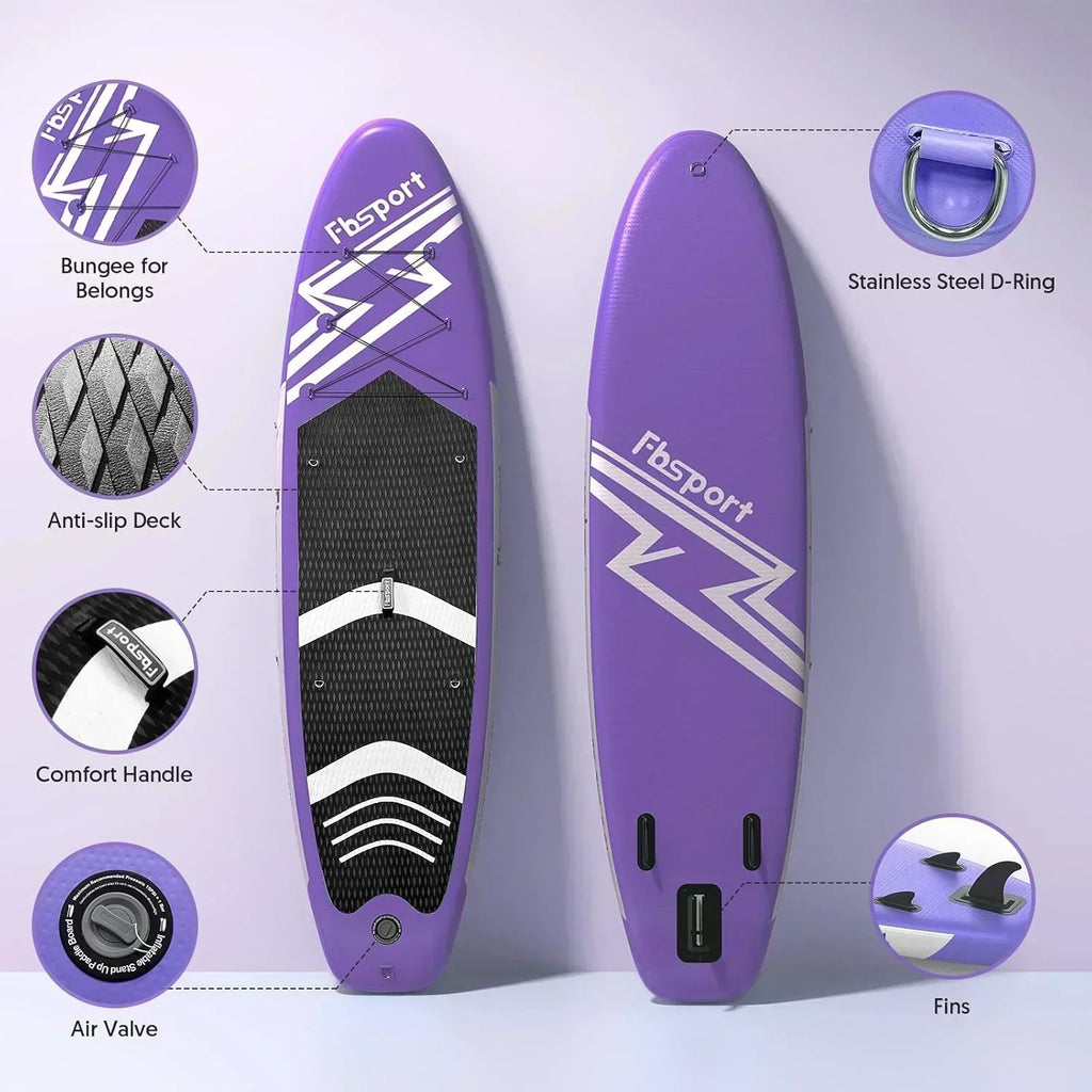 FBSPORT 11' Premium Stand Up Paddle Board Yoga Board with Durable SUP Accessories Carry Bag
