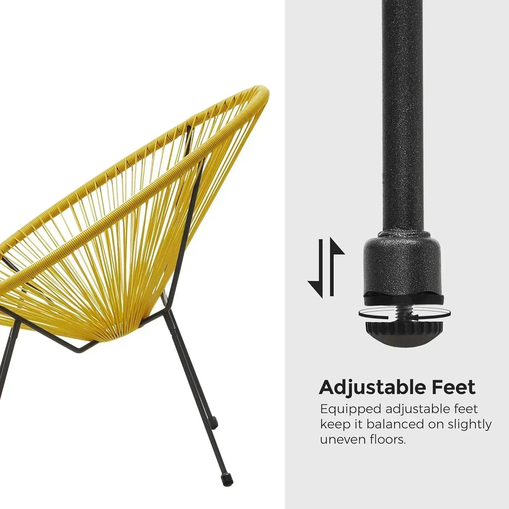 Outdoor Settee 2-Seat Garden Furniture with Backrest PE Rattan