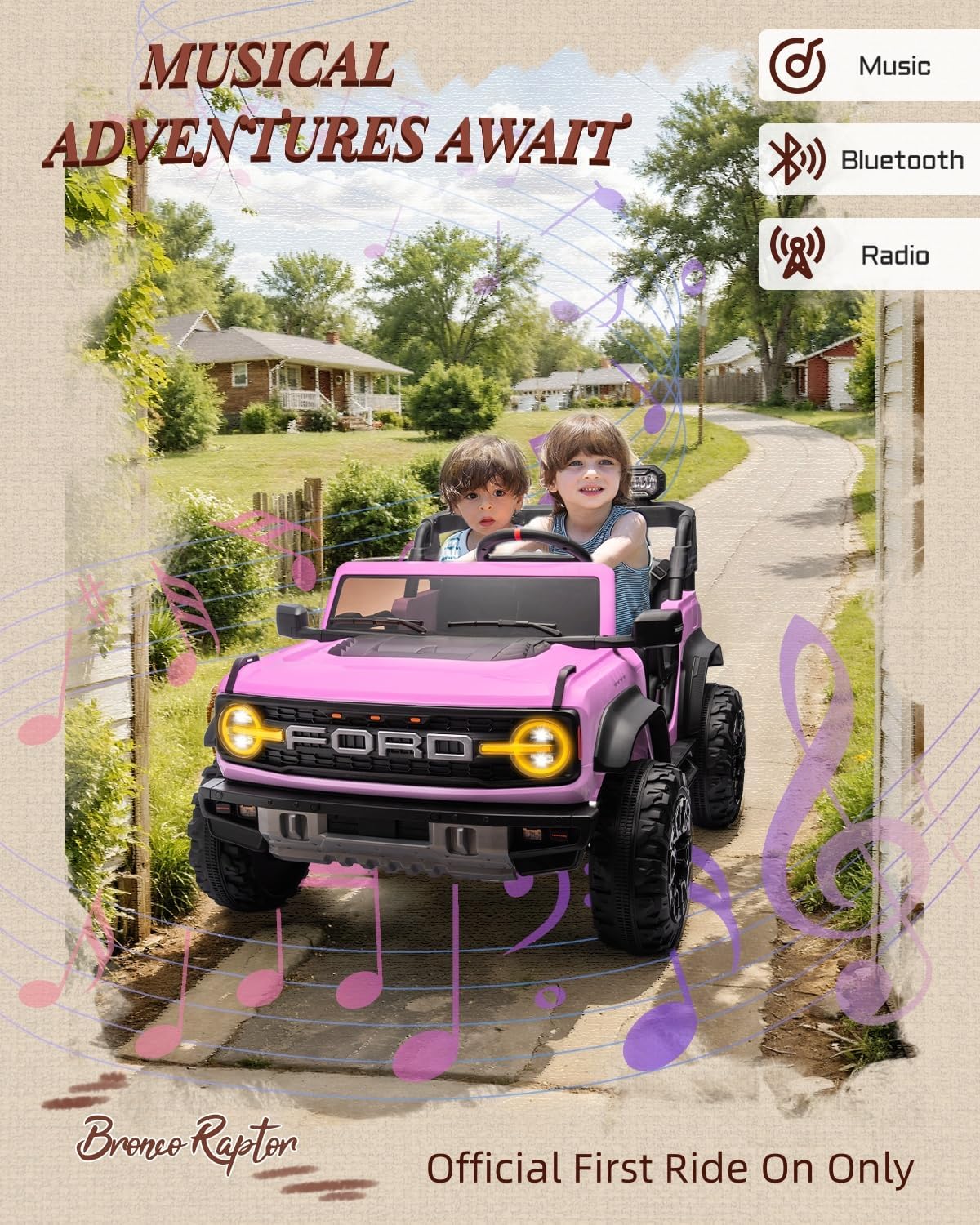 Kids Pink Ride-On Truck Battery Powered Electric Toy Car
