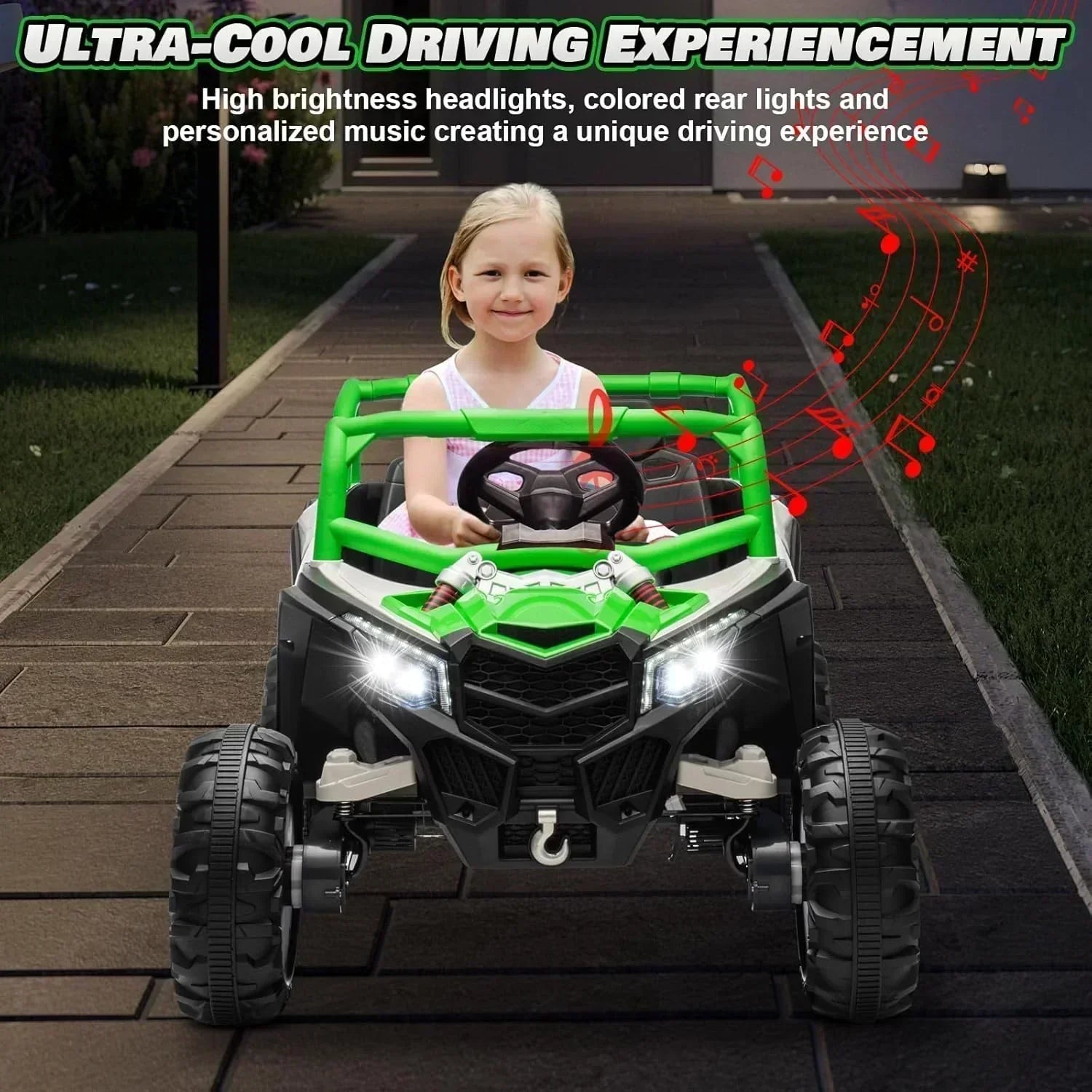 JOYRACER Kids Remote Control Car with 4 x 150W Motors Shock Absorbers Bluetooth MP3 Player