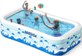 Inflatable Swimming Pool with Seats 130 x 72 x 22 Full-Sized Durable PVC Thickened