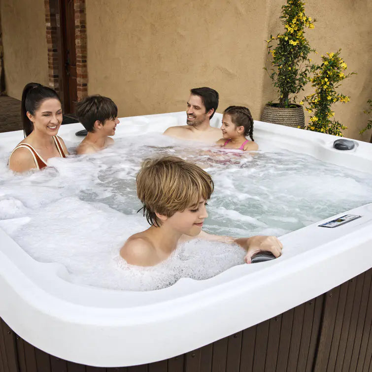 Lifesmart Spas 230 Volt 7 Person 65 Jet Square Hot Tub with Ozonator in Espresso