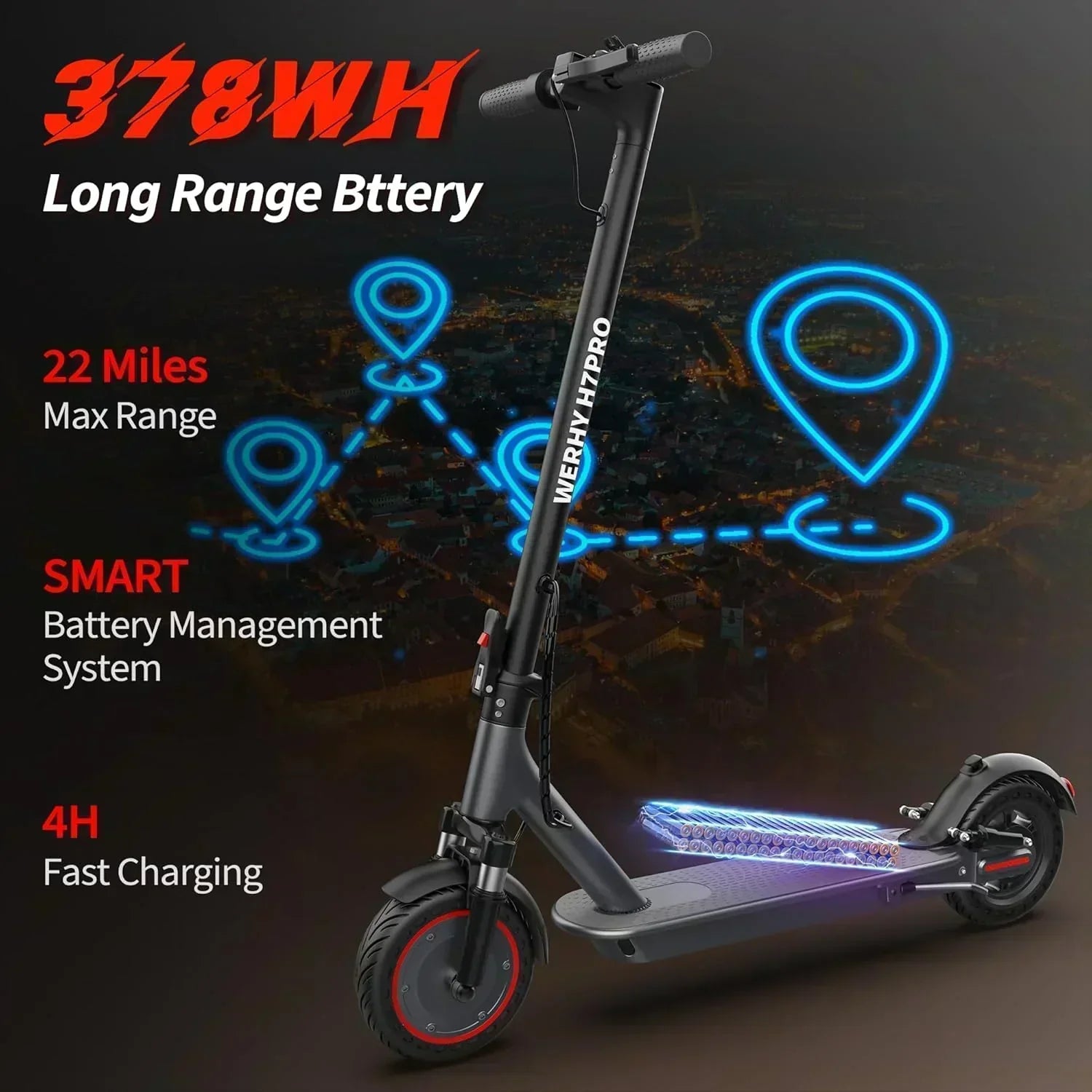 Electric Scooter 350W/500W Motor Top Speed 19/22 mph Max 16/23/28Miles Ranges Foldable E Scooter