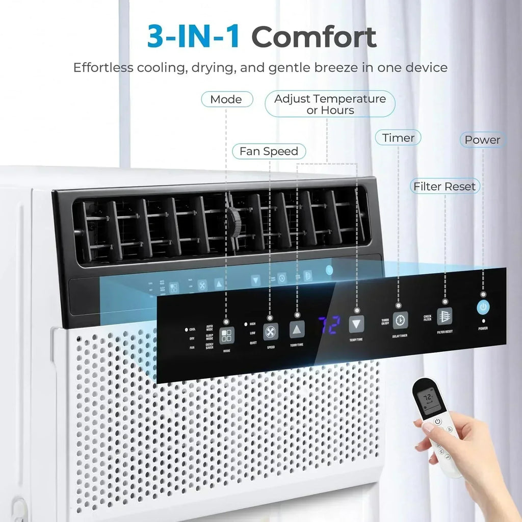U-Shaped Window Air Conditioner 12000BTU Window AC Unit Cools up to 550 sq. ft. 6 Modes