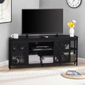 HOMISSUE Corner TV Stand for 55 Inch TV, Rustic Corner Entertainment Center with Storage