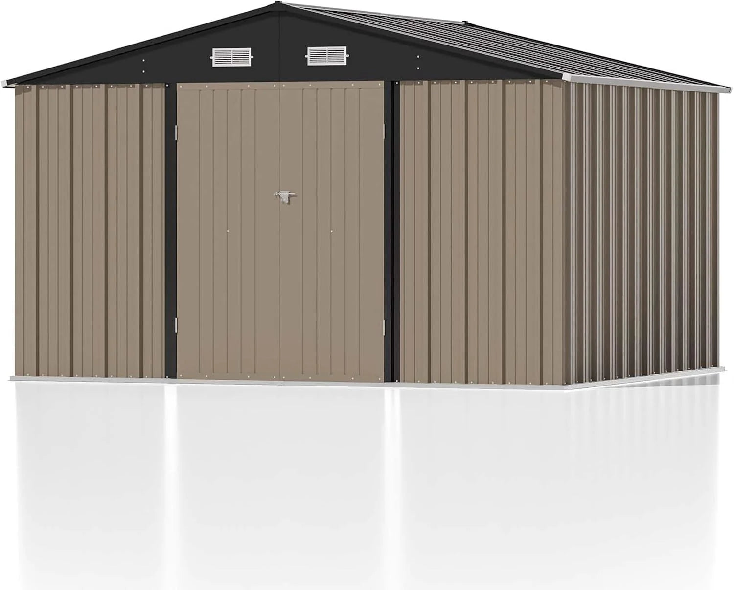 Patiowell 5x3 FT Outdoor Storage Shed Tool Shed with Sloping Roof and Lockable Door Metal Shed