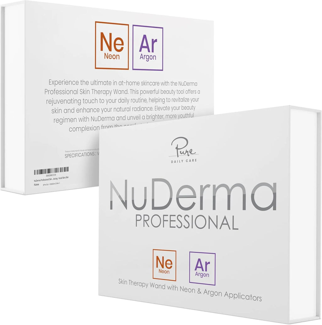 NuDerma Professional Skin Therapy Wand - Portable Skin Therapy Machine with 6 Neon