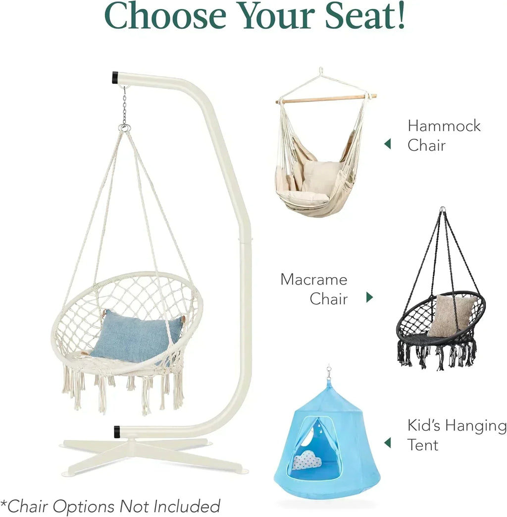 Best Choice Products Metal Hanging Hammock C-Stand for Chair Weather Resistant Finish