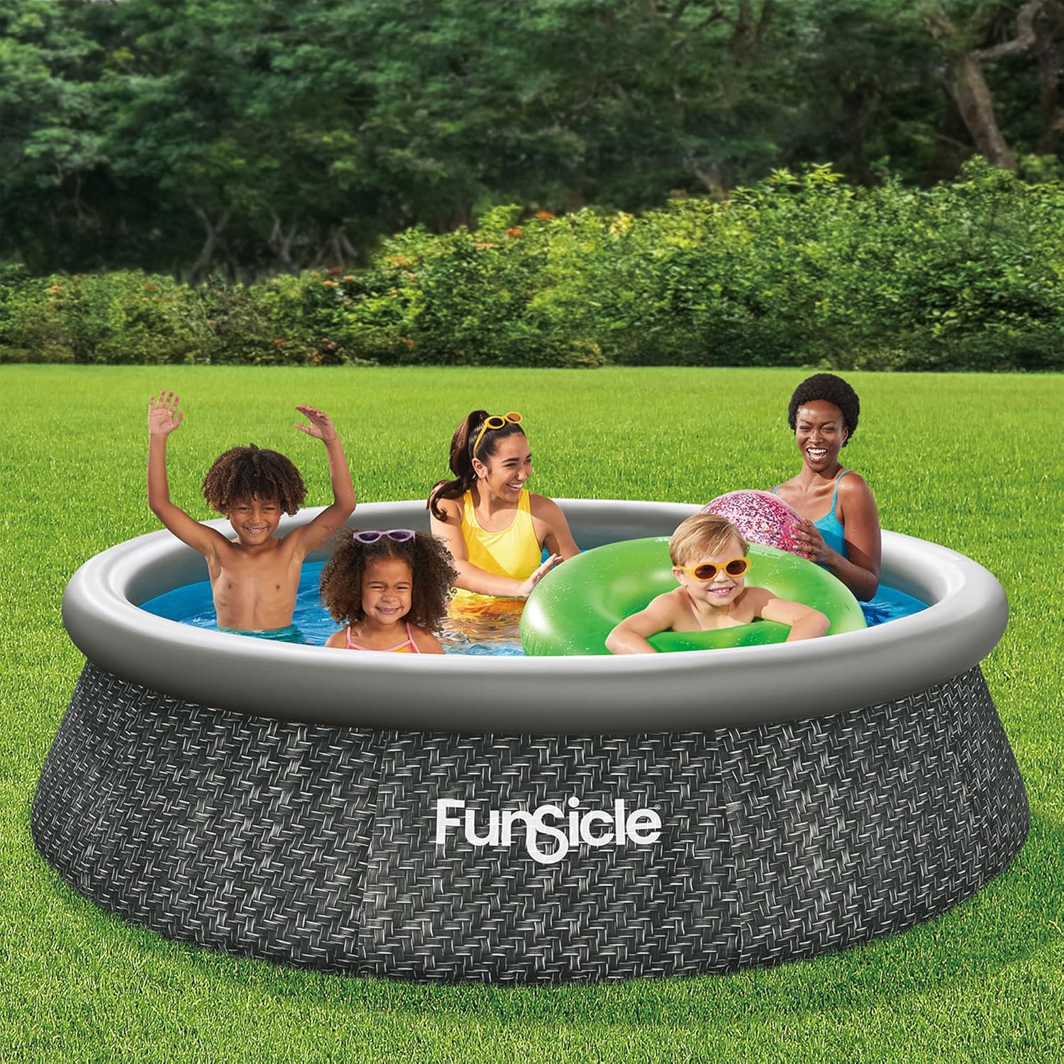 Funsicle 12 Foot by 36 Inch Quickset Round Inflatable Ring Top Outdoor Swimming Pool Set
