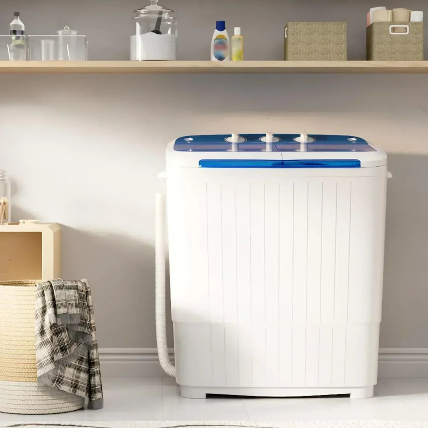 INTERGREAT Portable Washing Machine 16 lb Twin Tub Washing Machine