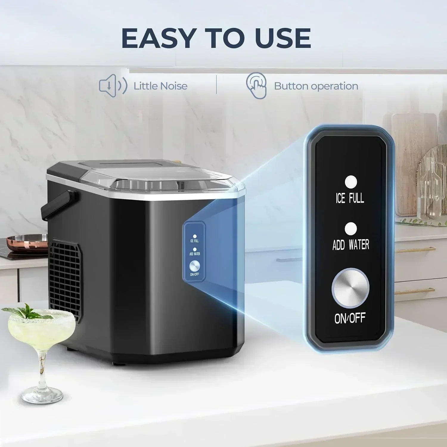 EUHOMY Nugget Ice Maker Countertop Ready in 8 Mins Self-Cleaning Portable Ice Makers Machine