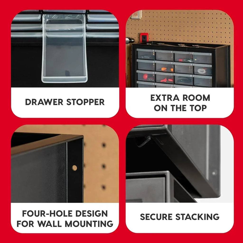 IRIS USA Screw Tool Organizer Small Parts Cabinet Chest Storage Drawers Organization Toolbox