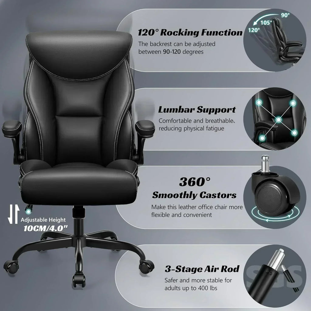 Office Chair Large High-Foot Computer Desk Chair Chair Lumbar Support Rotating Computer Chair