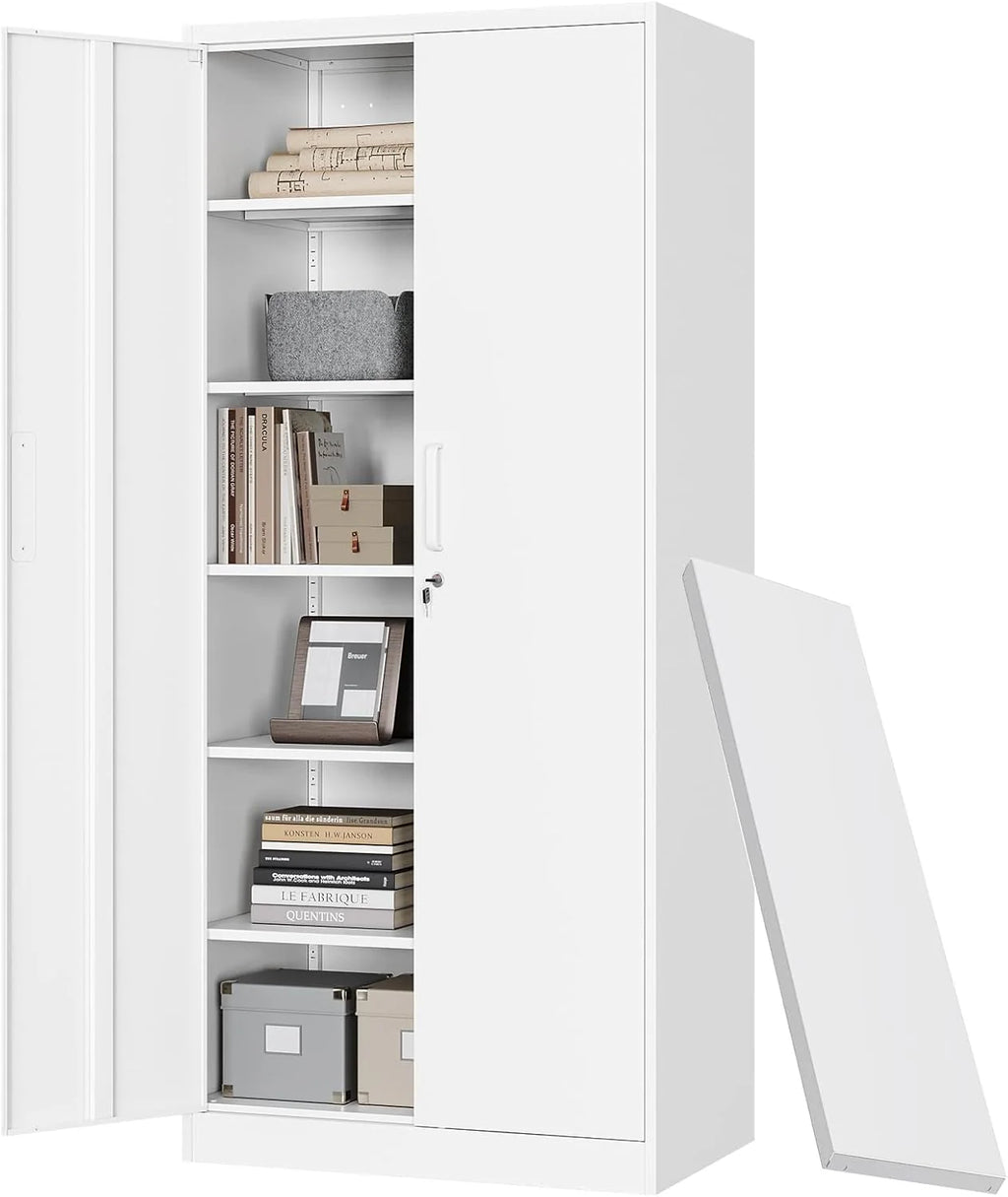 Letaya Metal Garage Storage Cabinets with Lock-72 Tall Tool Organizer Steel Lockers
