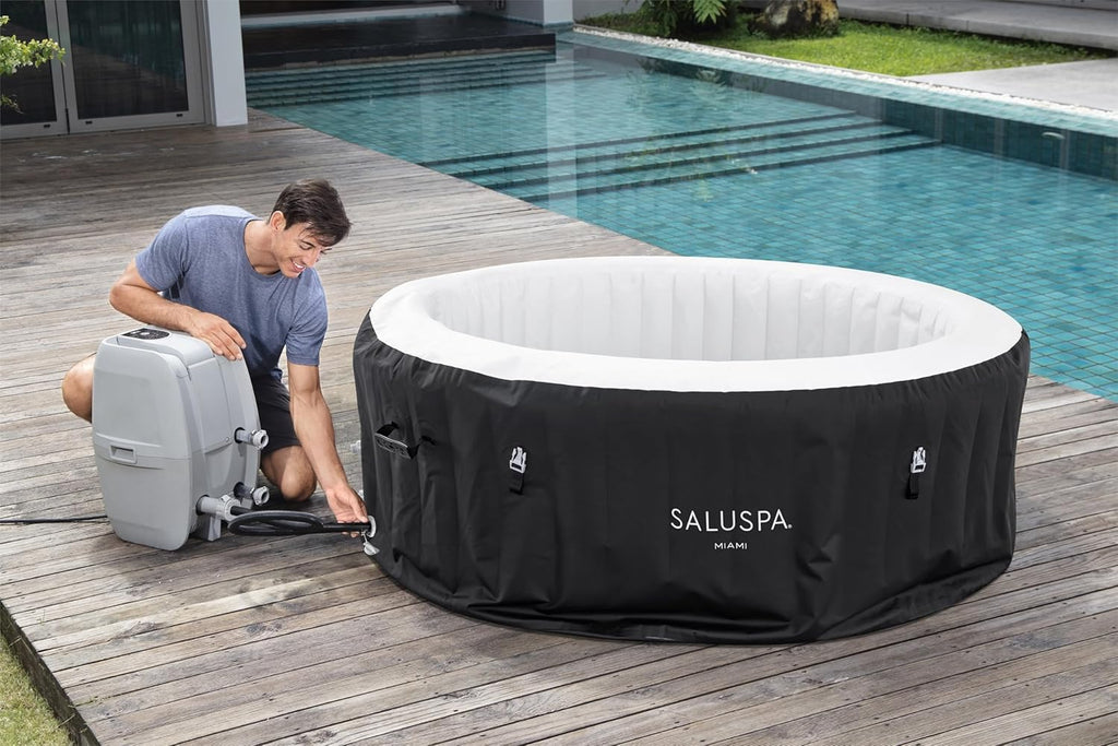 Bestway SaluSpa Miami EnergySense AirJet Inflatable Hot Tub Spa 71 x 26 Portable Hot Tub
