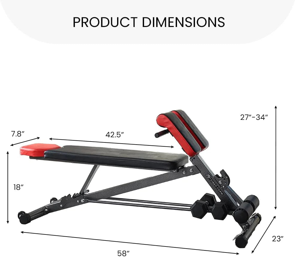 FF Finer Form Multi-Functional Weight Bench for Full All-in-One Body Workout Adjustable Workout Bench Press