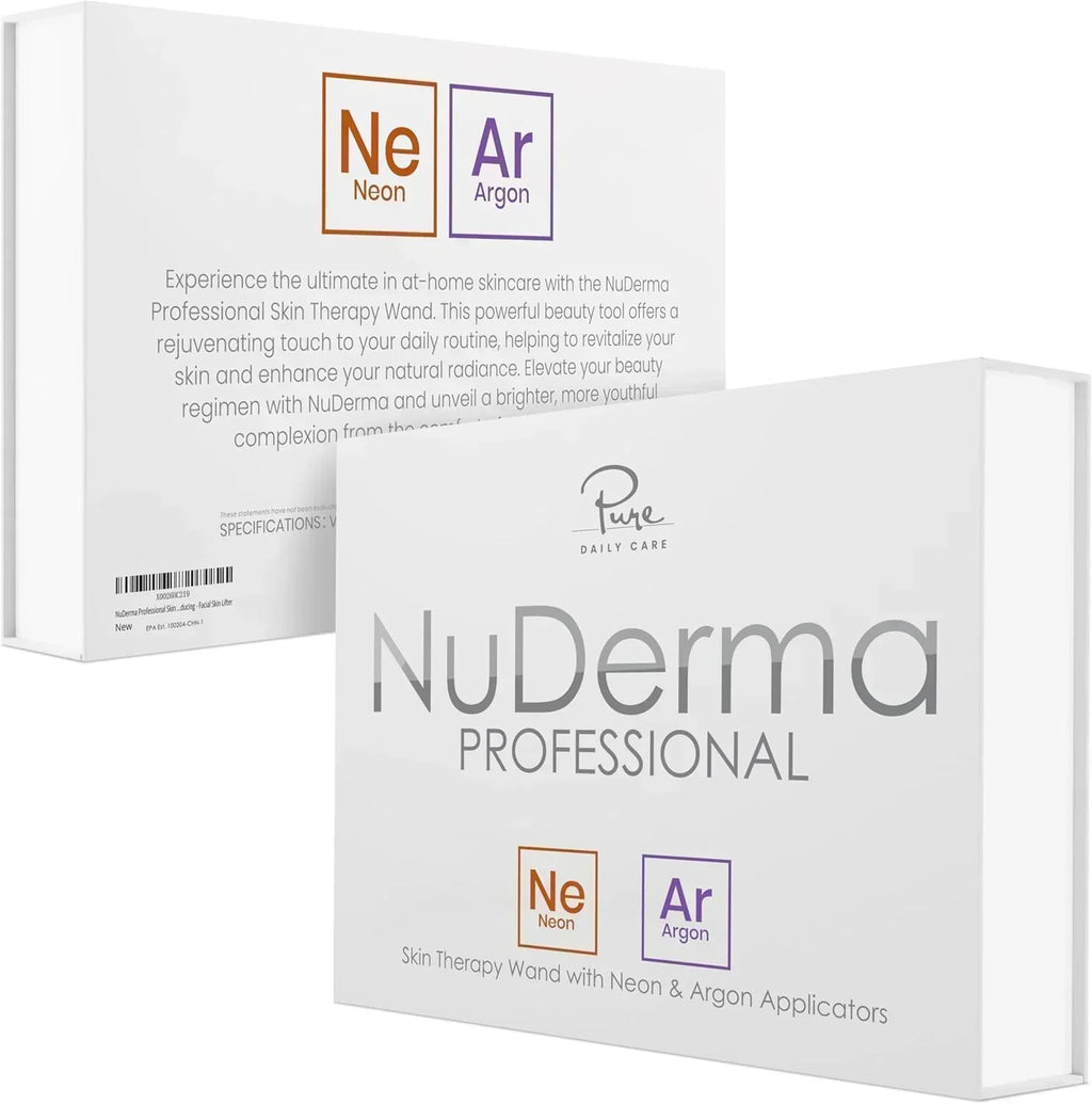 NuDerma Professional Skin Therapy Wand Portable Skin Therapy Machine with 6 Neon Argon Wands