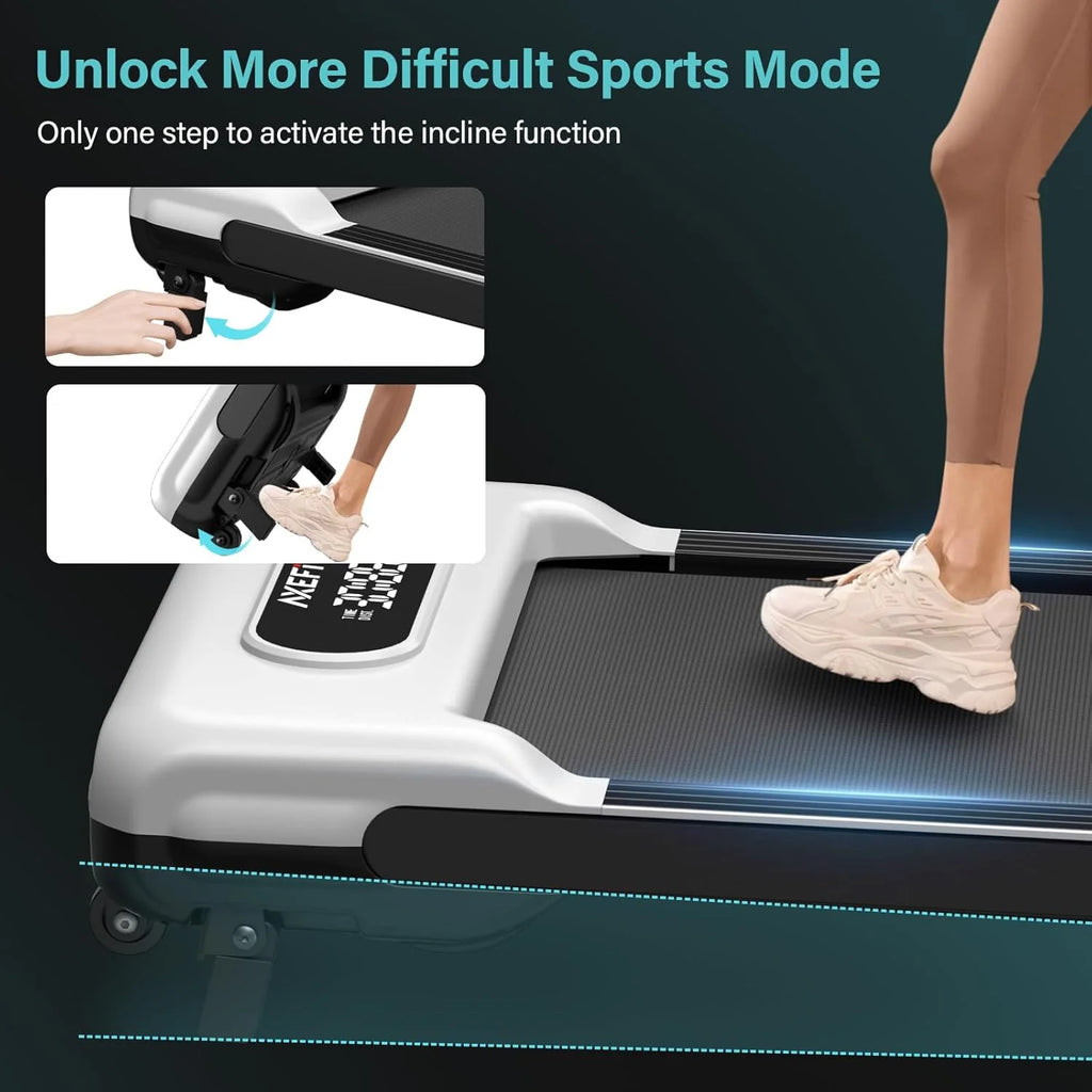 2.5 HP Portable Treadmill with Inclined Walking Pad, Panel and Remote, 4-in-1 Walking Treadmill, 265 lb Capacity