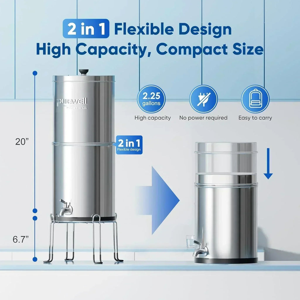 Purewell three-stage 0.01��m ultrafiltration gravity water filtration system 304