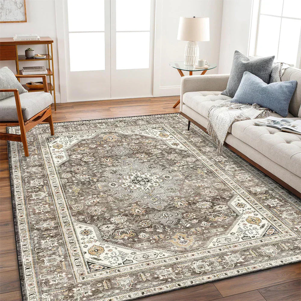 Washable Area Rug Bedroom Living Room Large Indoor Rugs Soft Oriental Vintage Rugs Non-Slip