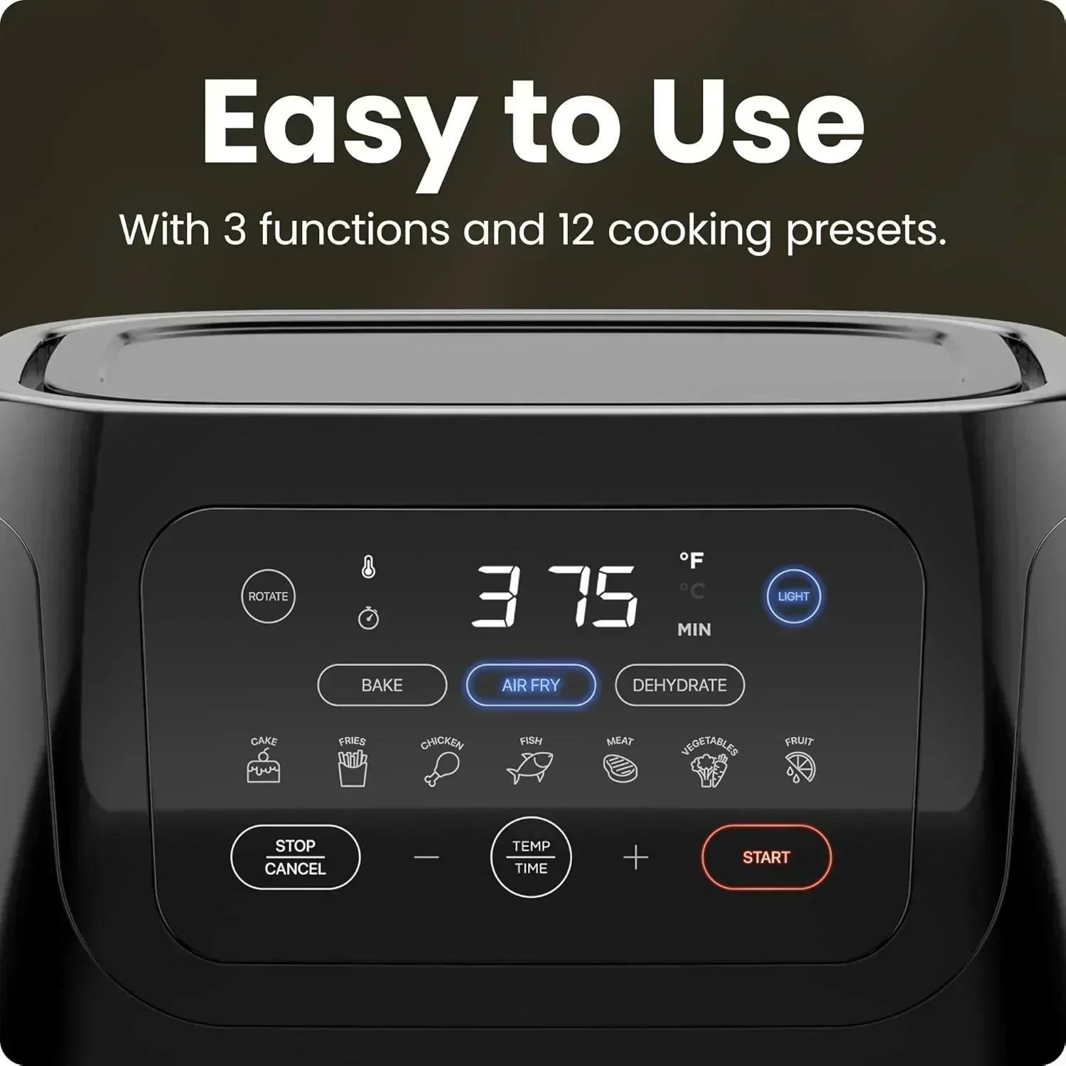 Chefman Compact 6.3-Quart Digital Air Fryer with Rotisserie Dehydrator and Convection Oven