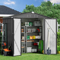 Gizoon Outdoor Storage Shed 6 x 4 Feet, Galvanized Metal Garden Shed