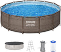 Power Steel Round Above Ground Outdoor Backyard Swimming Pool Set 1,000 GPH Filter Pump