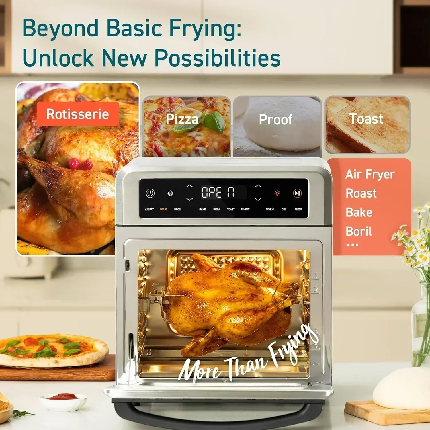COSORI 11-in-1 air fryer 13-quart capacity combines grilling toasting baking and reheating