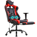 PC Gaming Chair Office Chair Ergonomic Massage PU Leather Recliner Computer Chair with Lumbar Support Rolling Swivel Task Chair for Adults, White