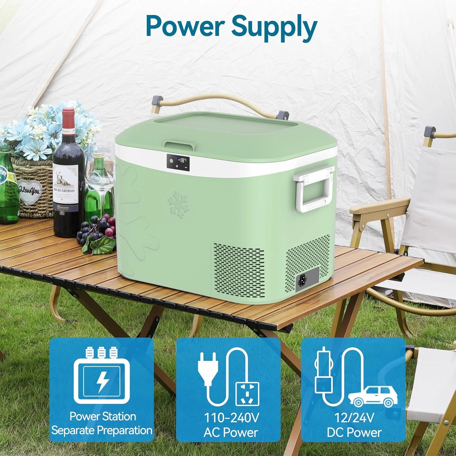 Car Fridge Portable 12 Volt Refrigerator 23 Quart (22 Liter) Freezer Compressor Cooler 12V/24V DC