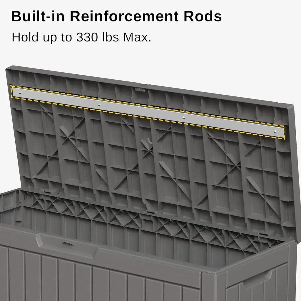 EAST OAK Outdoor Storage Box 60 Gallon Deck Box Indoor and Outdoor Use Waterproof Resin Storage