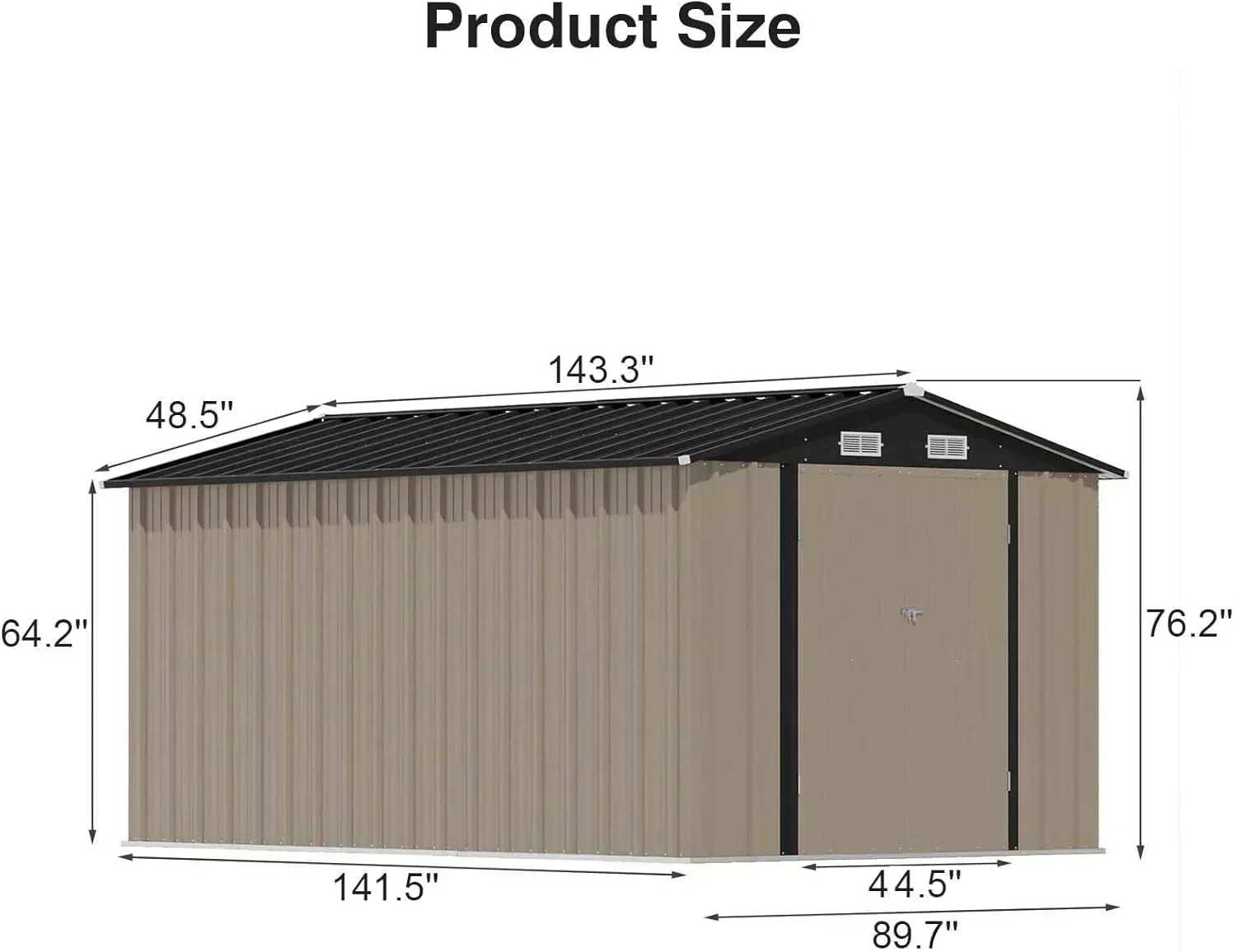 Patiowell 5x3 FT Outdoor Storage Shed Tool Shed with Sloping Roof and Lockable Door Metal Shed