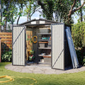 Aoxun 6.2x4 FT Shed Outdoor Storage Shed with Lockable Doors Sloping Roof Metal Garden
