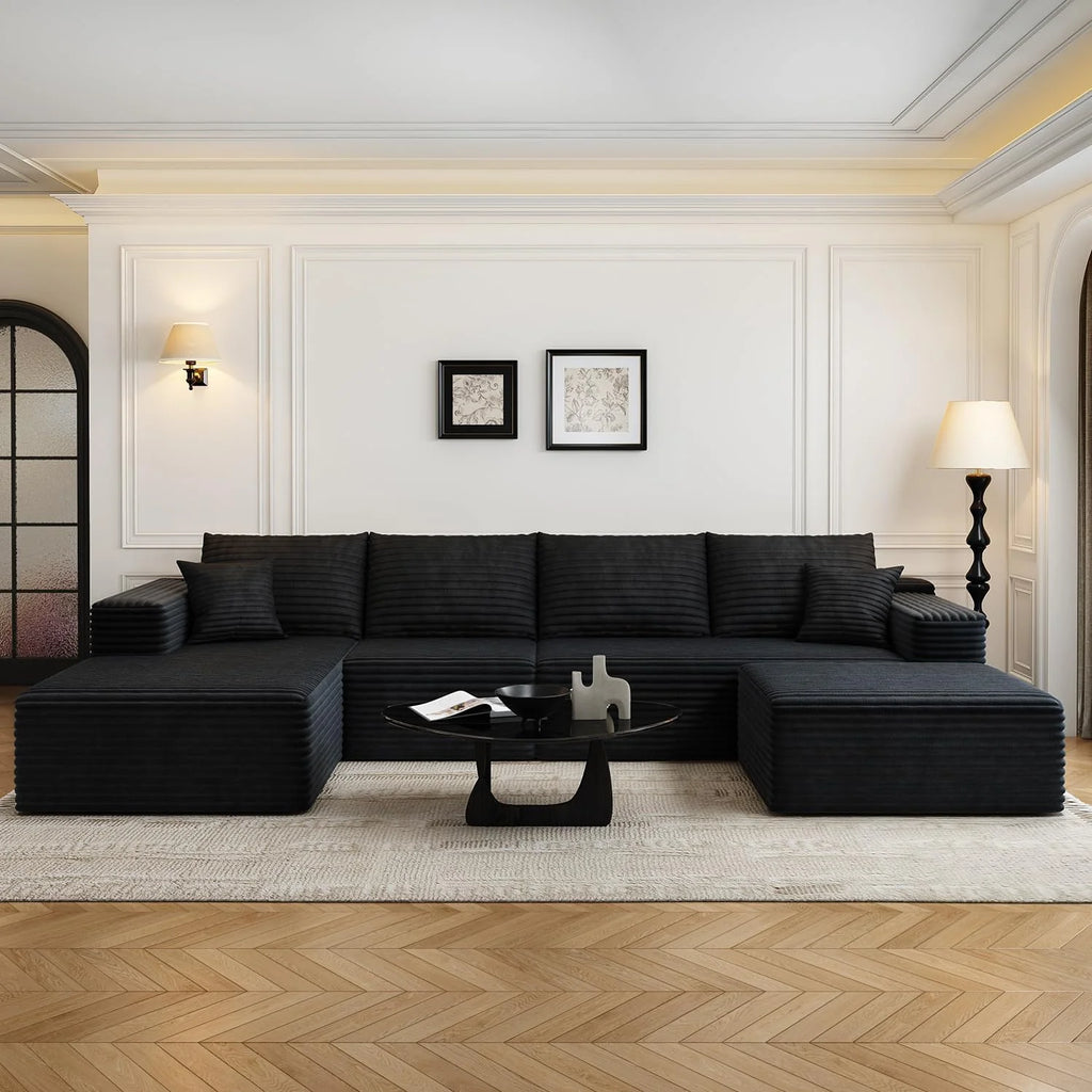 107.5 Cloud Modular Sectional Sofa Couch with L-Shape Chaise,Modern Minimalist Upholstered Couches