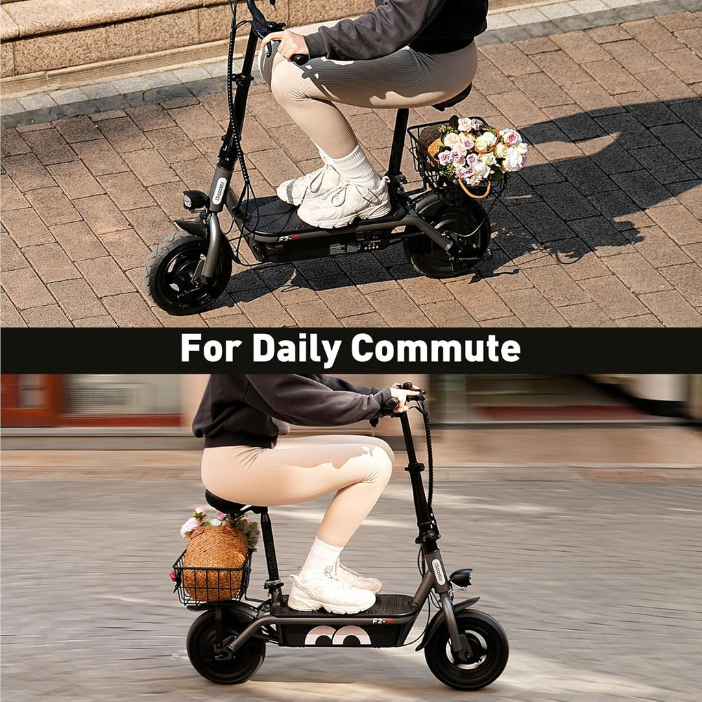 iScooter electric scooter with seat 28/19/15.6 mph top speed dual suspension scooter