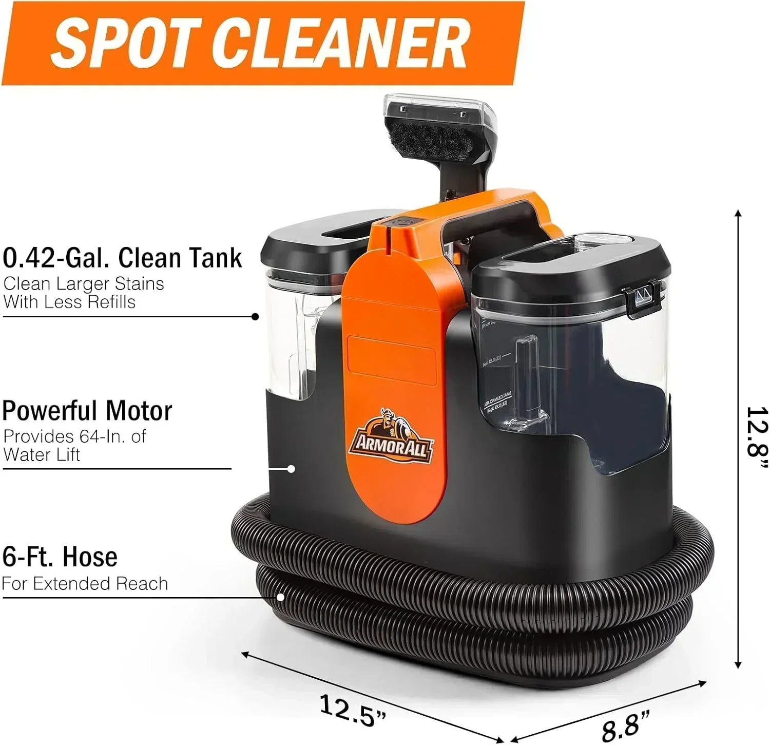 7 Amp Portable Spot Cleaner for Car Cleaning Carpet and Upholstery Stain Removal