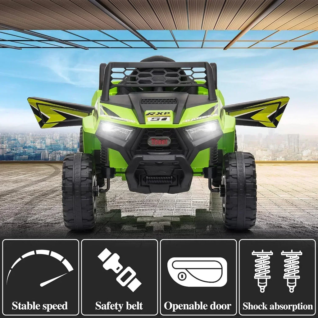TOBBI 12V Kids Ride on Car Electric Off-Road UTV Truck with Diverse Functions Double Open Doors