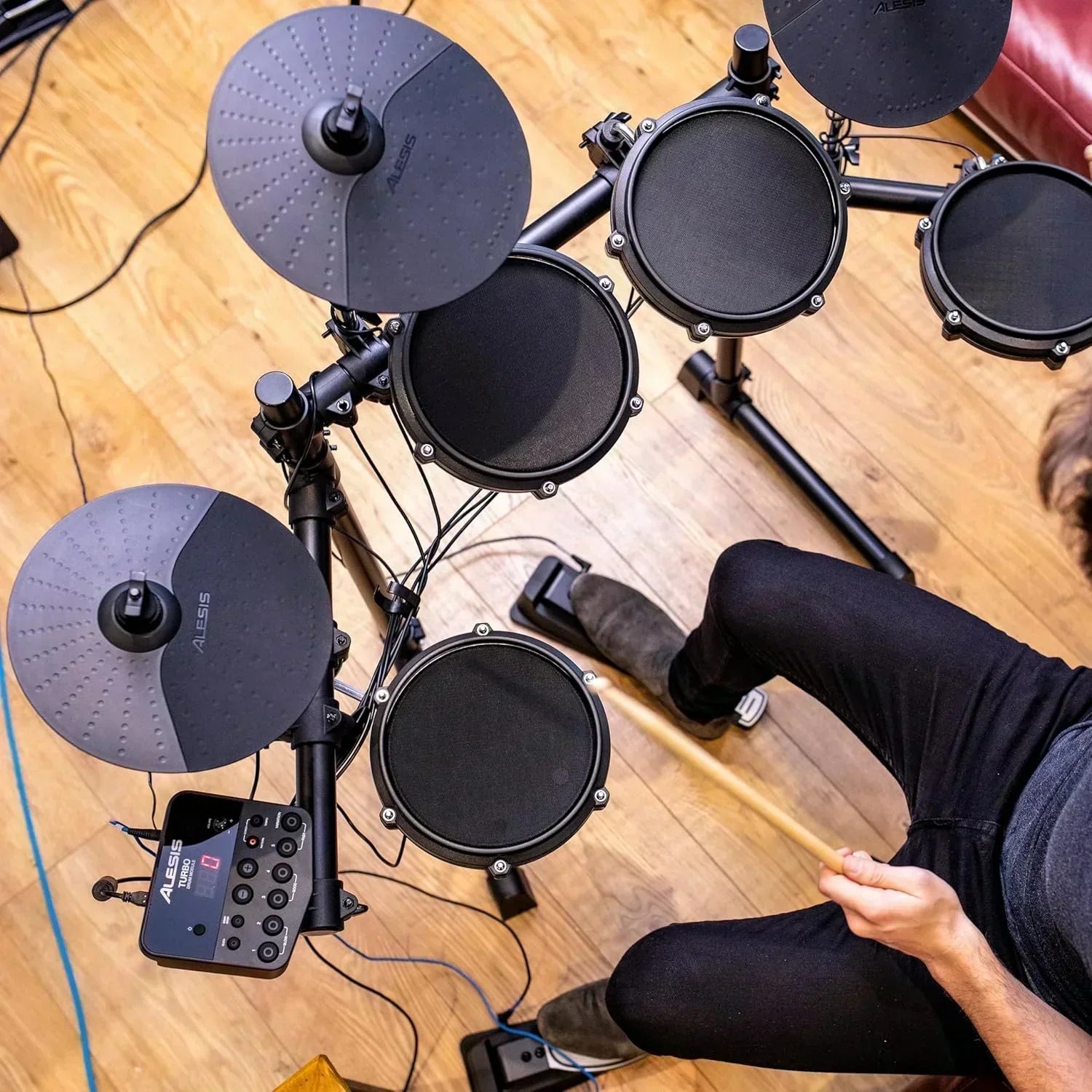 Alesis Turbo Mesh Kit - Electric Drum Set with Over 100 Sounds Mesh Drum Pad