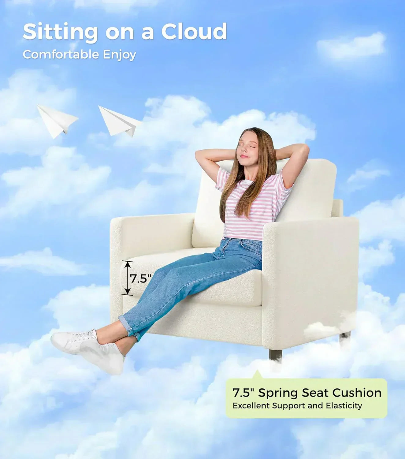 Loveseat Sofa 51 Love Seat Comfy Corduroy Small Loveseat Tool-Free Setup Couch