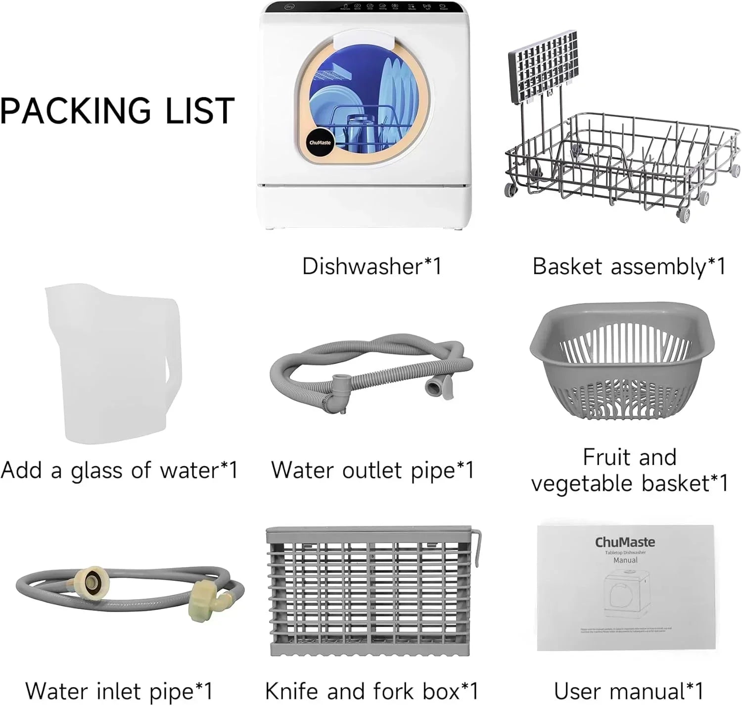 Mini countertop dishwasher Compact dishwasher Double spray arms Portable countertop dishwasher