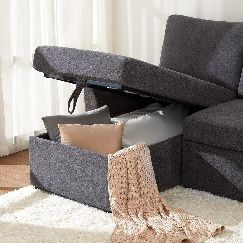 VanAcc Sofa Bed Sleeper Sofa with Storage Chaise 2 in 1 Pull Out Couch Living Room